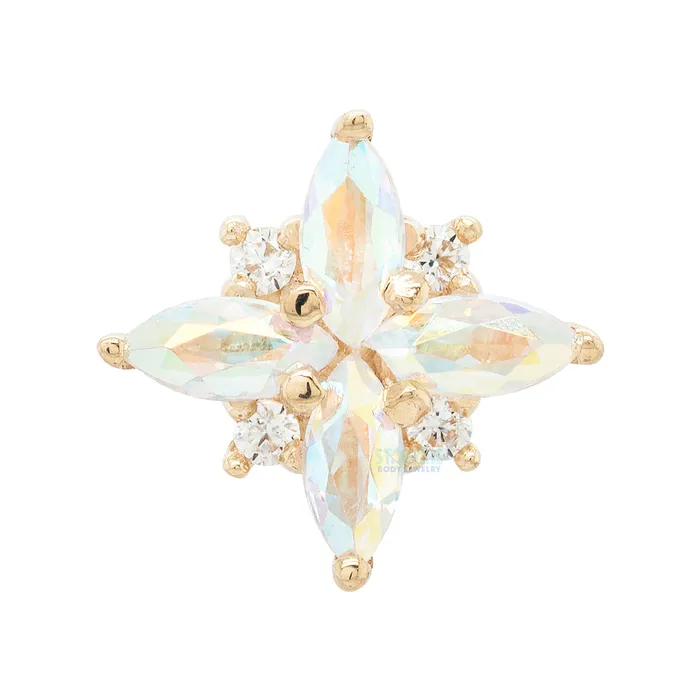 Body Vision BVLA Necklaces Pleades Threaded End in Gold with Mercury Mist Topaz White CZs