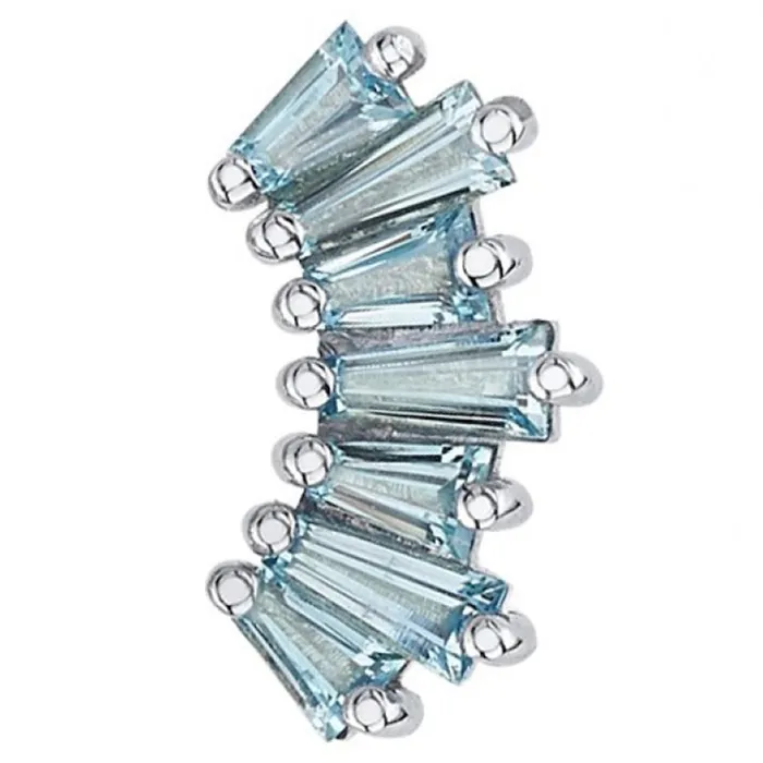 Body Vision BVLA Oceane 7 Threaded End in Gold with Swiss Blue Topaz Earrings Body Vision BVLA Oceane 7 Threaded End in Gold with Swiss Blue Topaz Earrings