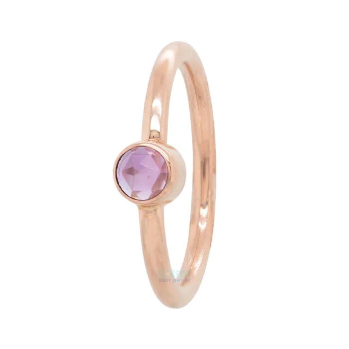 Body Vision BVLA Rings Round Fixed Bezel Seam Ring FBR in Gold with Rose Cut Amethyst Body Vision BVLA Rings Round Fixed Bezel Seam Ring FBR in Gold with Rose Cut Amethyst
