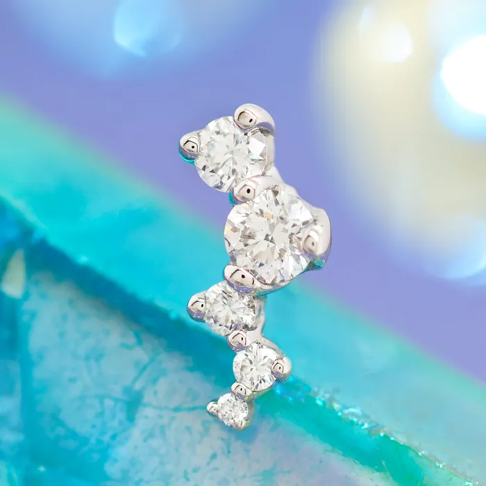 Body Vision BVLA Ripple Threaded End in Gold with DIAMONDS Earrings