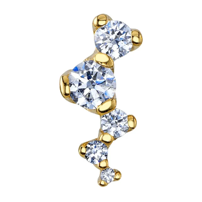 Body Vision BVLA Ripple Threaded End in Gold with DIAMONDS Earrings