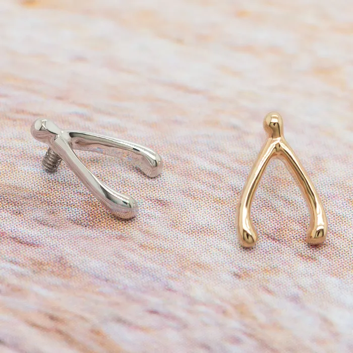 Body Vision BVLA Wishbone Threaded End in Gold Earrings