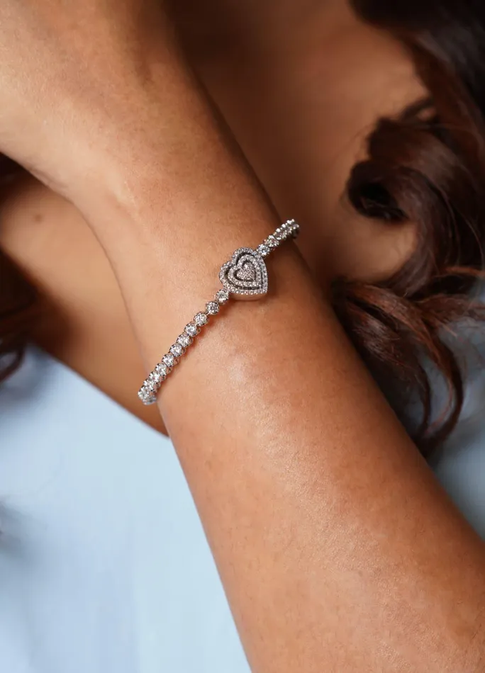 Bracelets Attrangi Beating Heart Tennis Bracelet Magnetic Openable