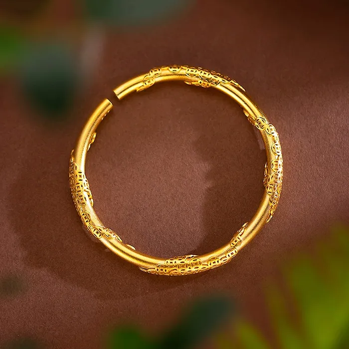 Bracelets Luxe Collection Luxe6375 Gold Coin Prosperity Bangle