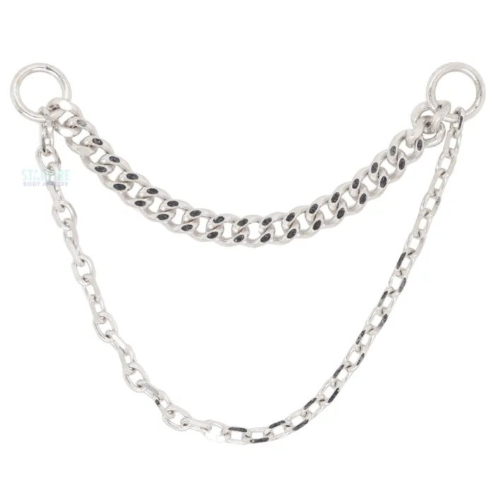 Buddha Jewelry Organics Earrings Diamond Cut Side Chain Attachment in Gold