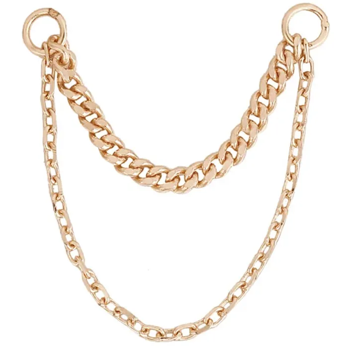 Buddha Jewelry Organics Earrings Diamond Cut Side Chain Attachment in Gold