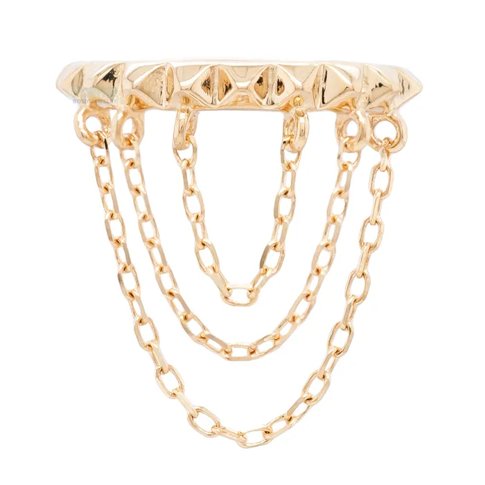 Buddha Jewelry Organics Persephone with Chains Hinge Ring Clicker in Gold Rings Buddha Jewelry Organics Persephone with Chains Hinge Ring Clicker in Gold Rings
