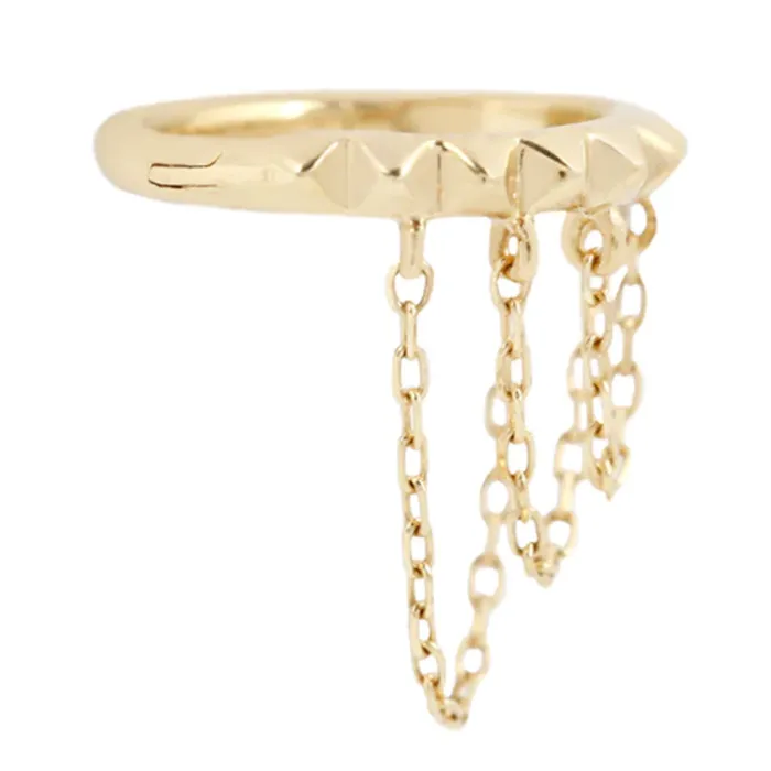 Buddha Jewelry Organics Persephone with Chains Hinge Ring Clicker in Gold Rings