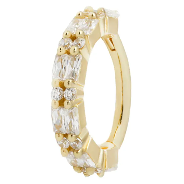 Buddha Jewelry Organics Rings Revelation Hinge Ring Clicker in Gold with CZs