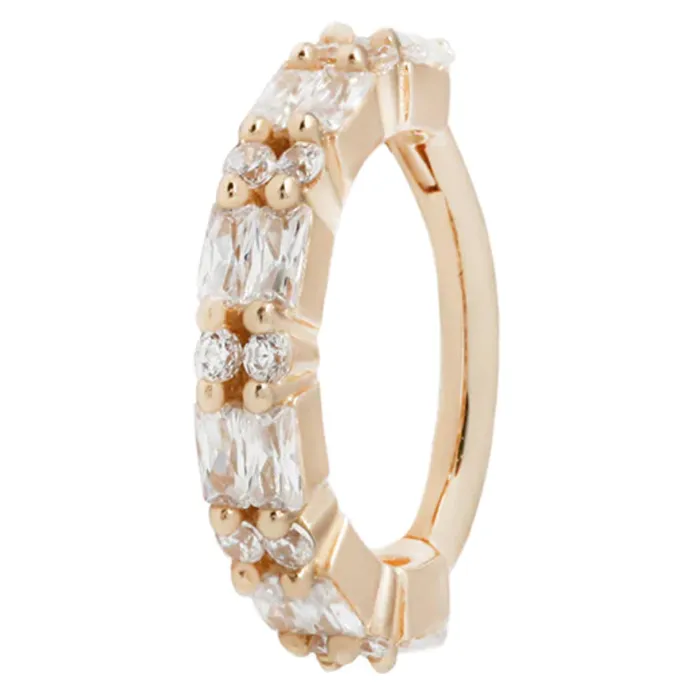 Buddha Jewelry Organics Rings Revelation Hinge Ring Clicker in Gold with CZs
