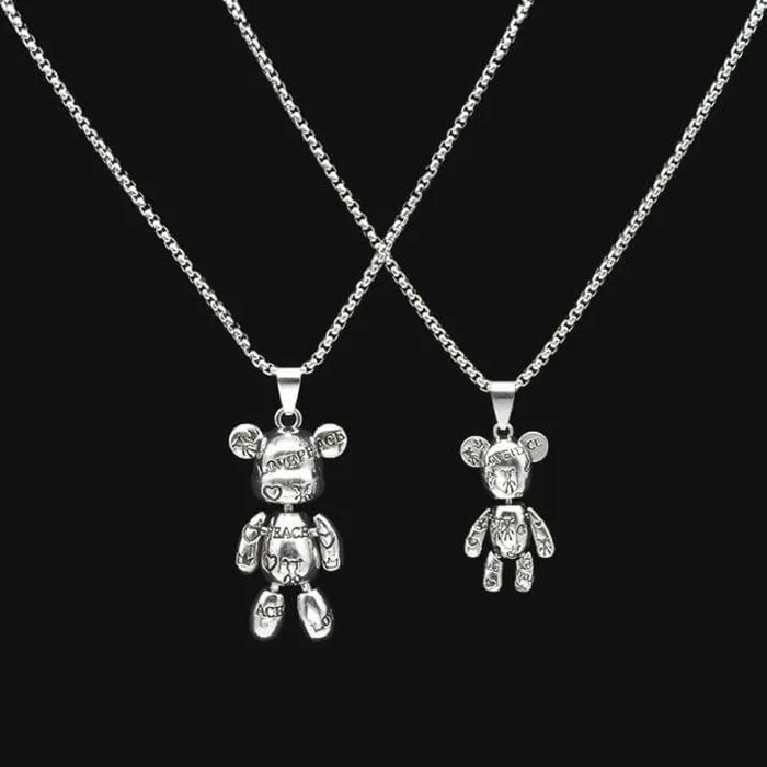 Charm Necklaces worldnetgifts 2piece Bear Necklaces Charm