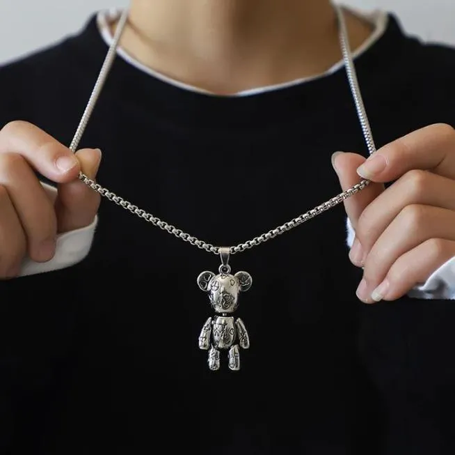 Charm Necklaces worldnetgifts 2piece Bear Necklaces Charm