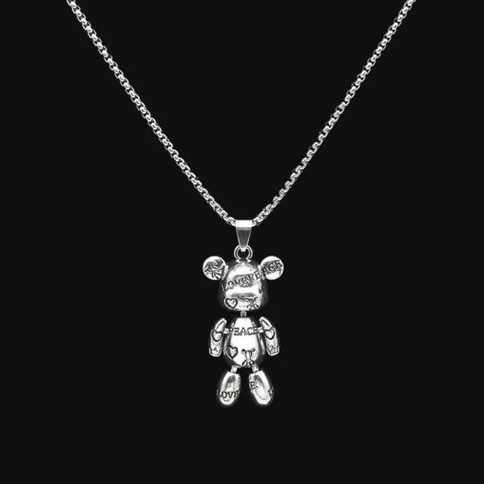 Charm Necklaces worldnetgifts 2piece Bear Necklaces Charm