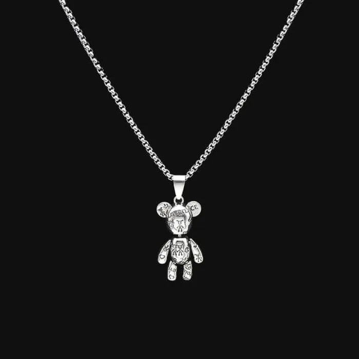 Charm Necklaces worldnetgifts 2piece Bear Necklaces Charm
