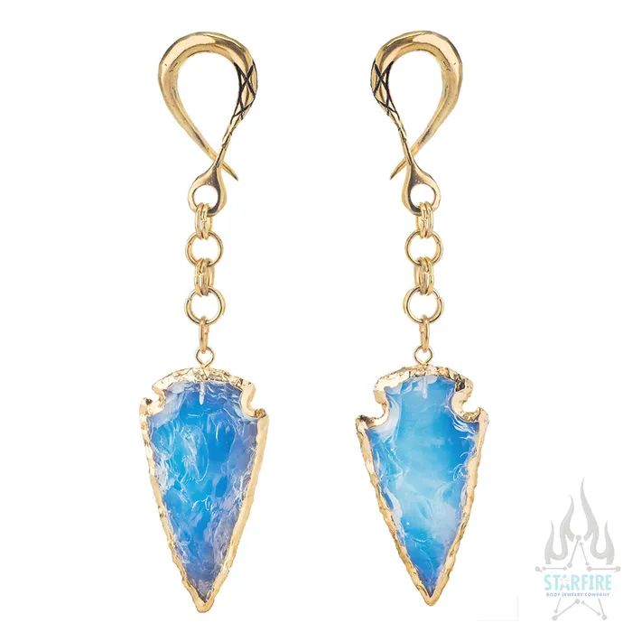 Crossovers with Gold Plated Opalite Arrowhead Weights Oracle Body Jewelry Necklaces