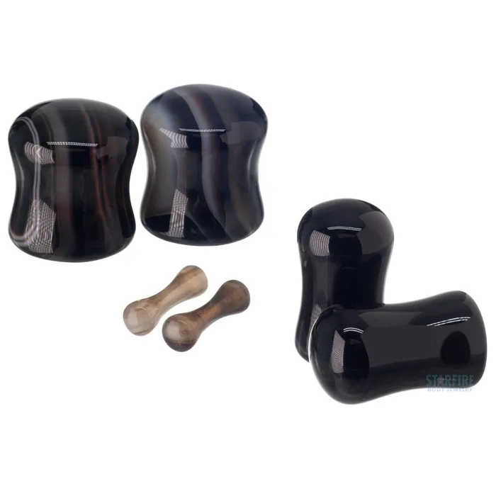 Diablo Organics Stone Plugs Agate Rings
