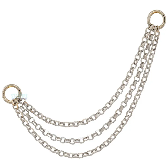 Diamond Cut Rolo Chain Attachment in Gold Hialeah Fine Jewelry Earrings