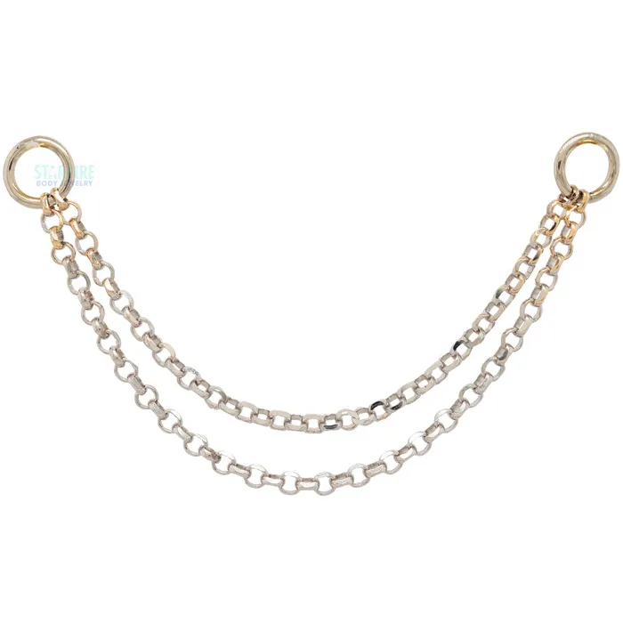 Diamond Cut Rolo Chain Attachment in Gold Hialeah Fine Jewelry Earrings