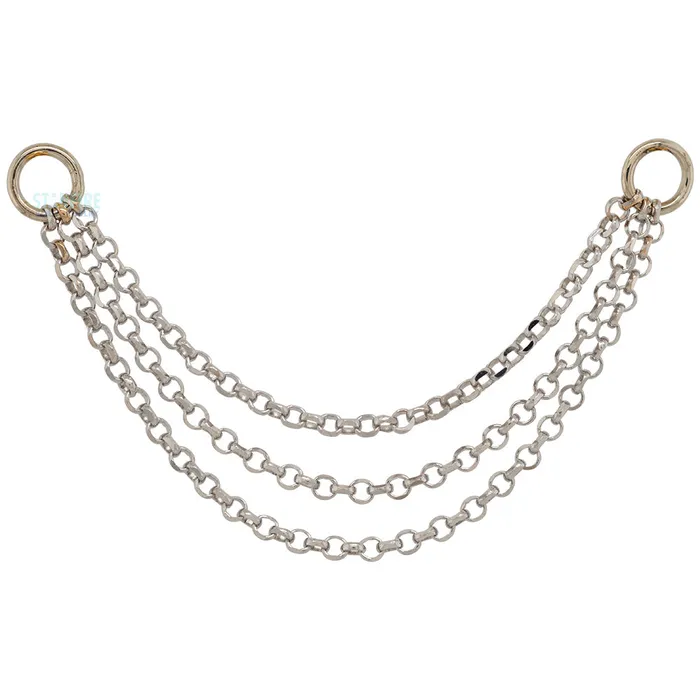 Diamond Cut Rolo Chain Attachment in Gold Hialeah Fine Jewelry Earrings