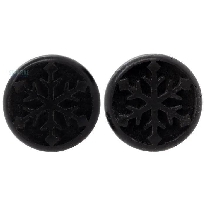 Diamond Flake Snowflake Wood Plugs Omerica Organic Earrings