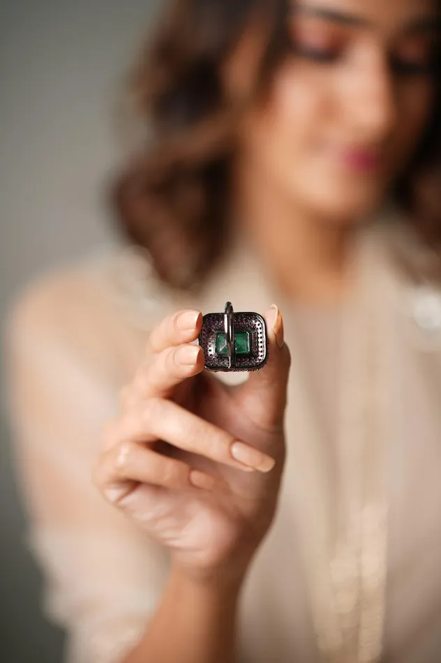 Doublet Stone Cocktail Ring Attrangi Rings
