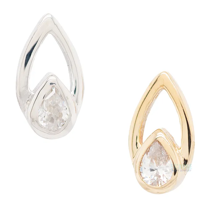 Earrings Buddha Jewelry Organics threadless Echo End in Gold with CZ