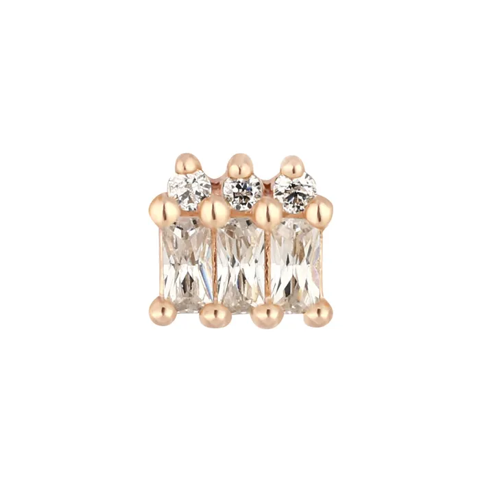 Earrings Buddha Jewelry Organics threadless Excess End in Gold with CZs