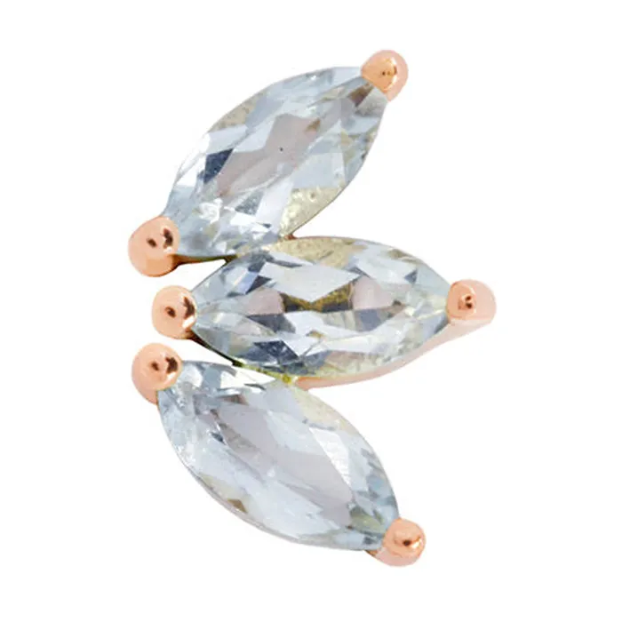 Earrings Buddha Jewelry Organics threadless Moet End in Gold with Sky Blue Topaz