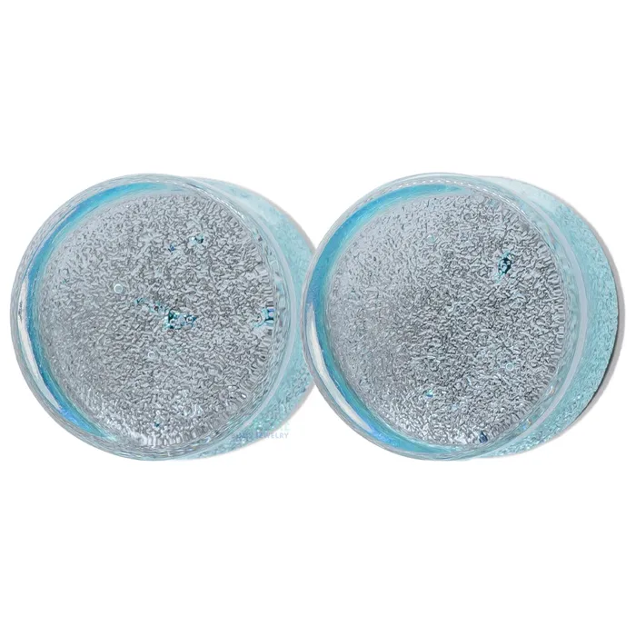 Earrings Fused Dichroic Glass Plugs Diamond Gorilla Glass