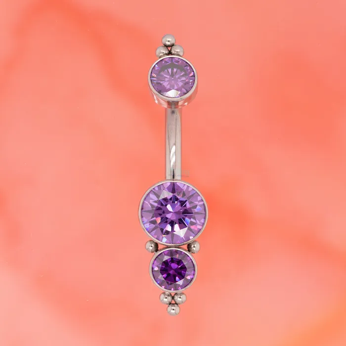 Earrings LeRoi 1HN Haute Couture Faceted Gem Navel Curve
