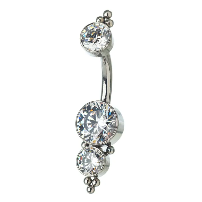 Earrings LeRoi 1HN Haute Couture Faceted Gem Navel Curve