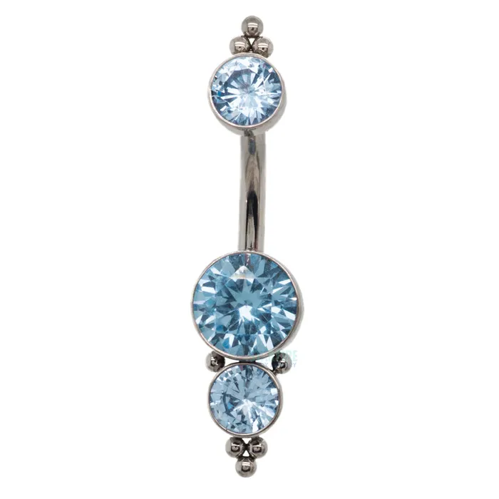 Earrings LeRoi 1HN Haute Couture Faceted Gem Navel Curve
