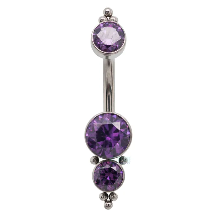 Earrings LeRoi 1HN Haute Couture Faceted Gem Navel Curve
