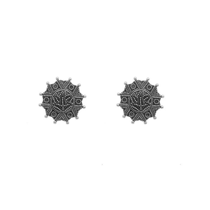 Earrings Nagma Circle Silver Oxidized Studs Earrings Teejh Earrings Nagma Circle Silver Oxidized Studs Earrings Teejh