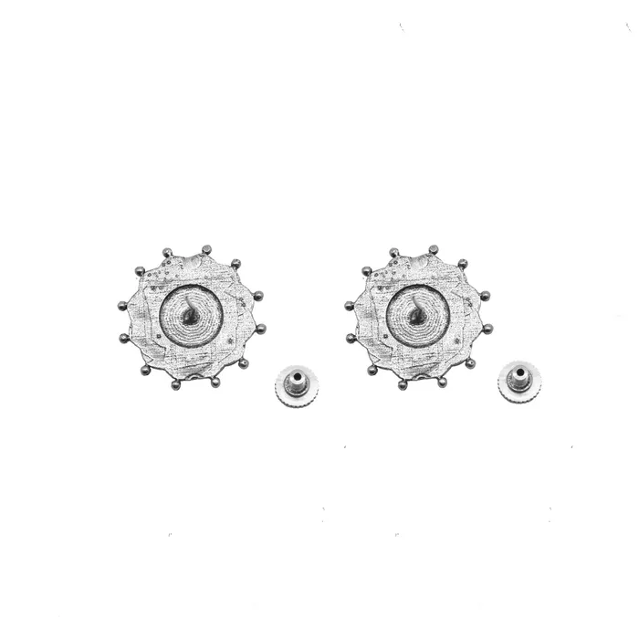Earrings Nagma Circle Silver Oxidized Studs Earrings Teejh Earrings Nagma Circle Silver Oxidized Studs Earrings Teejh