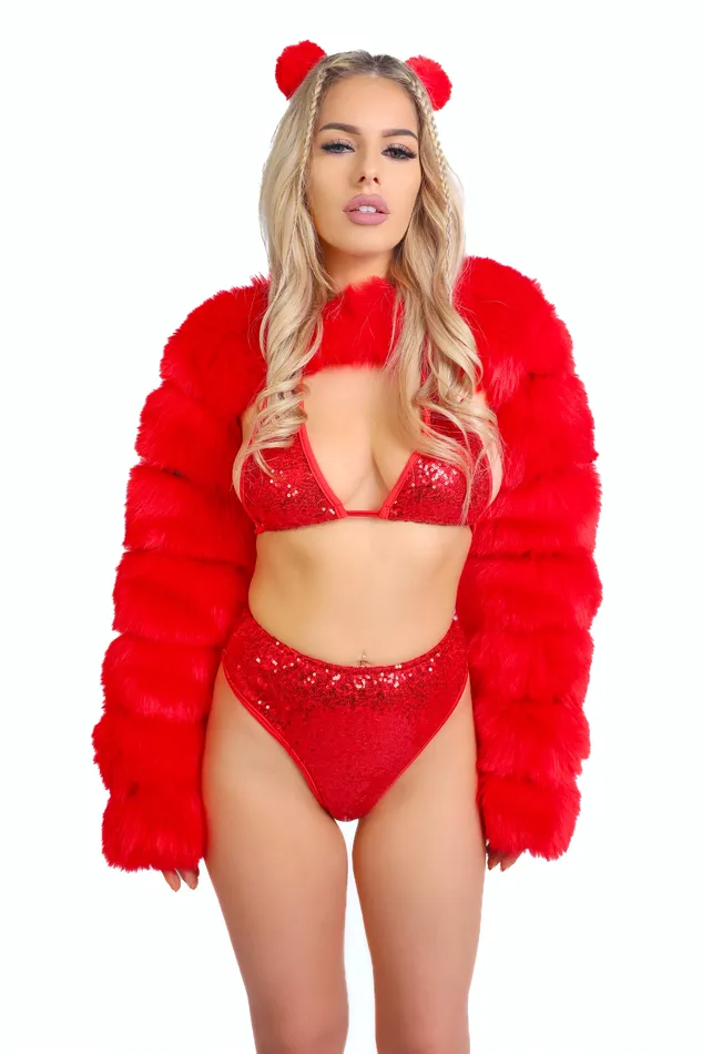 Earrings Ruby Red Puffy Arm Sleeves THE LUMI SHOP