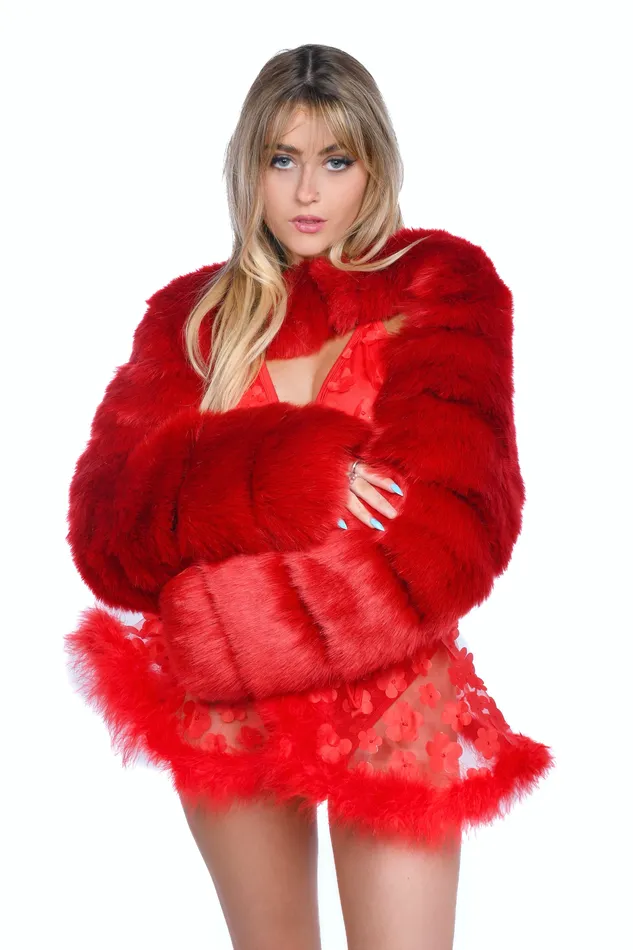 Earrings Ruby Red Puffy Arm Sleeves THE LUMI SHOP