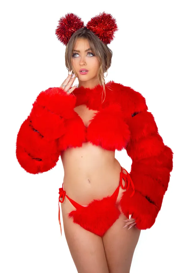 Earrings Ruby Red Puffy Arm Sleeves THE LUMI SHOP