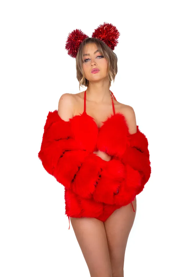 Earrings Ruby Red Puffy Arm Sleeves THE LUMI SHOP