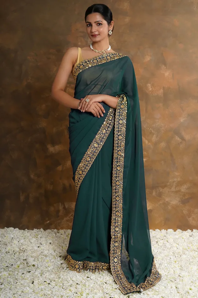 Earrings Teejh Teejh Aditi Georgette Saree