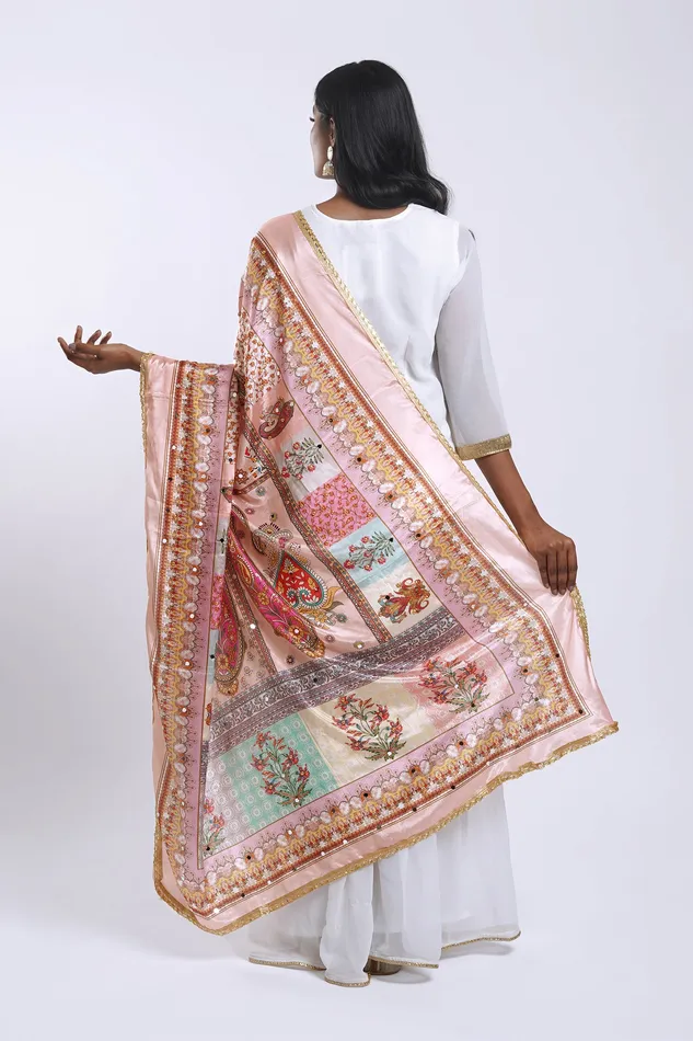 Earrings Teejh Teejh Hiraeth Embellished Printed Dupatta