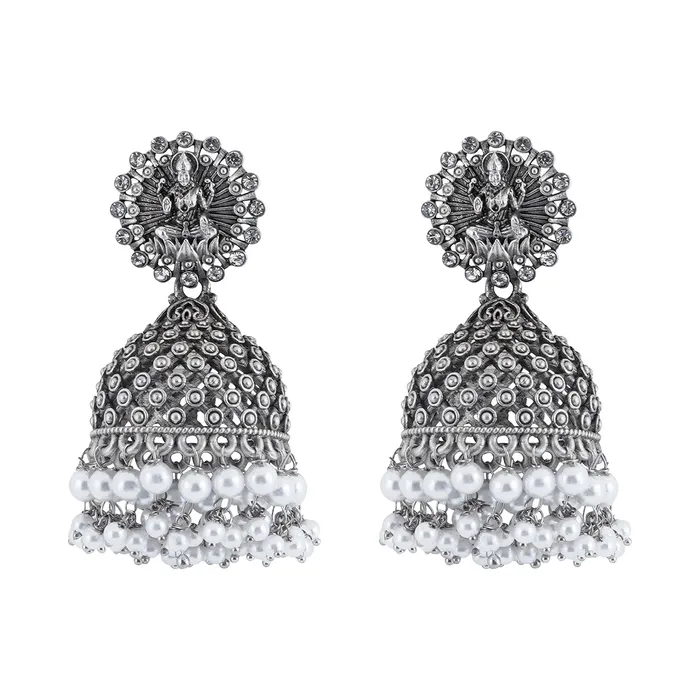 Earrings Teejh Teejh Nandika Silver Oxidised Earrings