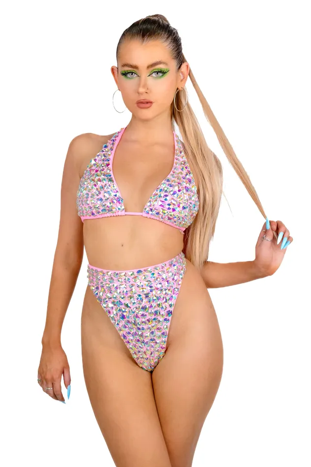 Earrings THE LUMI SHOP Pink Daze Rhinestone Bottoms