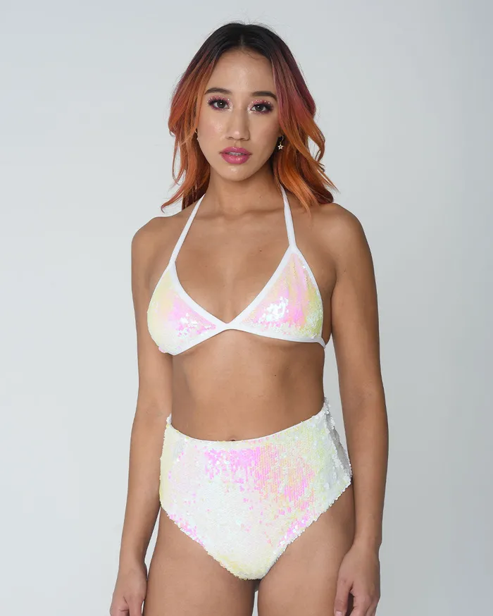 Earrings THE LUMI SHOP Pink Iridescent High Waisted Sequin Shorts