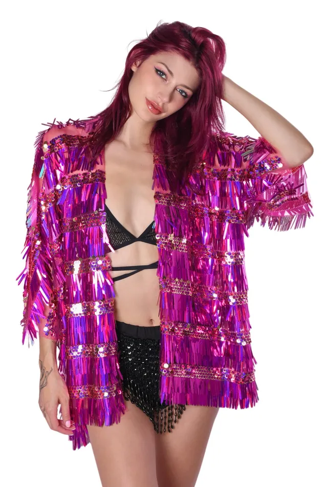 Earrings THE LUMI SHOP Special Sequin Kimono Electric Pink