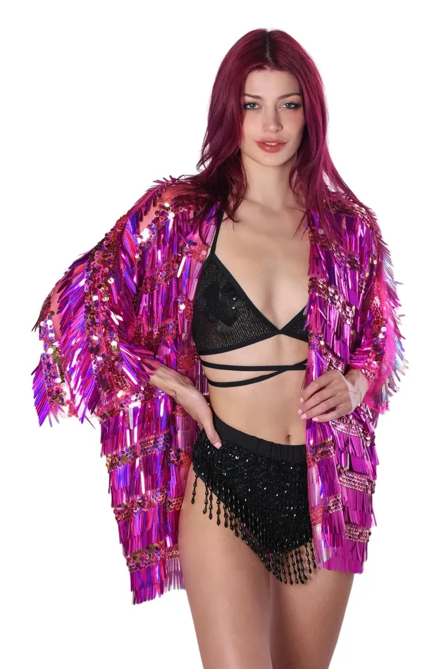 Earrings THE LUMI SHOP Special Sequin Kimono Electric Pink