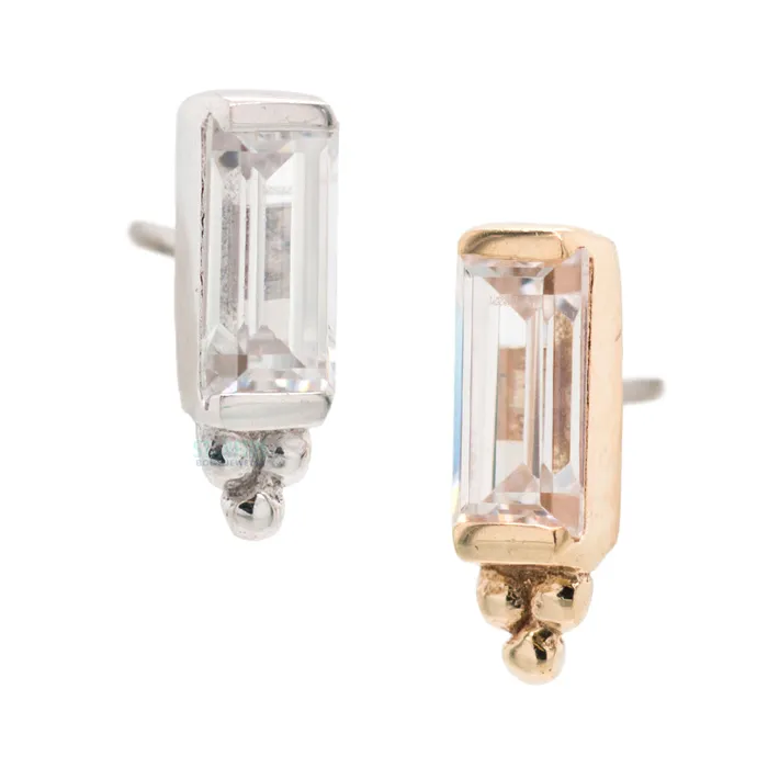 Earrings threadless Dior End in Gold with CZ Buddha Jewelry Organics