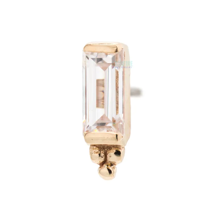 Earrings threadless Dior End in Gold with CZ Buddha Jewelry Organics