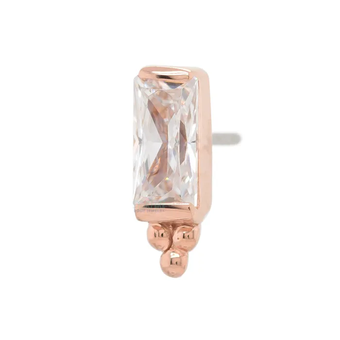 Earrings threadless Dior End in Gold with CZ Buddha Jewelry Organics