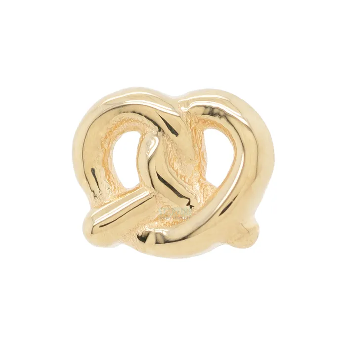 Earrings threadless Pretzel End in Gold Mushroom Body Jewelry mushroom 